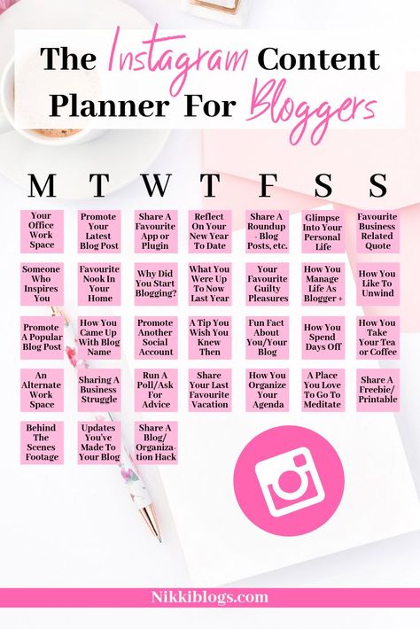 Sooner or later, we've all been stuck on the same question: what the heck should I post on Instagram today? Do you have "content creator's block"? Here's the solution! Don't think about new ideas for 31 days with the Instagram Content Planner For Bloggers. Created by a full-time blogger for bloggers, this awesome guide has meaningful suggestions for posts to help you grow your Instagram following every day. Plus, signup for the mailing list and get the full-sized printable sent to your inbox! Instagram Content Planner, What To Post On Instagram, Blogging Resources, Content Planner, Instagram Marketing Tips, Social Media Planner, Instagram Content, Content Planning, Content Calendars