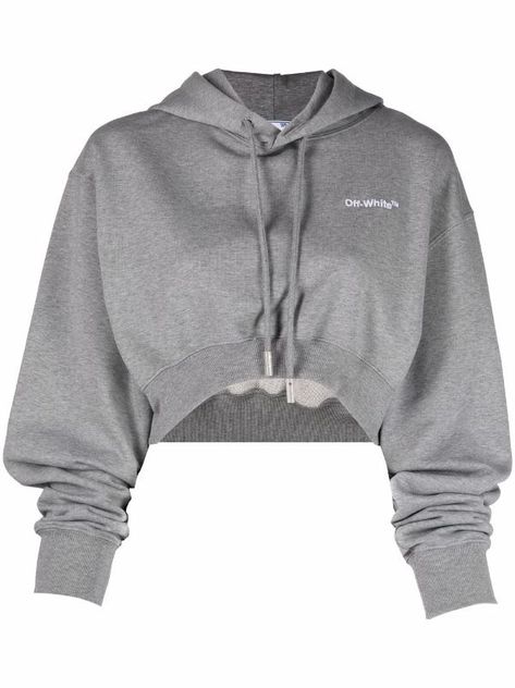 Hoodie Png, Grey Cropped Hoodie, Off-white Logo, Designer Hoodies, Crop Top Hoodie, Crop Hoodie, Cotton Logo, Slate Grey, Teenage Fashion Outfits