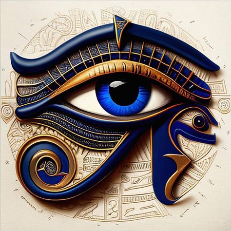 Ancient Egyptian Artwork, Egypt Eye, Egyptian Goddess Art, Horus Eye, Ancient Egyptian Jewelry, Egyptian Eye, Egypt Tattoo, Eye Of Ra, Ancient Egyptian Gods