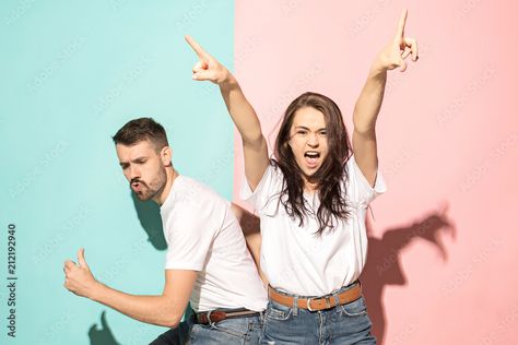 A couple of young man and woman dancing hip-hop at studio. Stock Photo | Adobe Stock Hip Hop Dance, Avatar, Hip Hop, Man And Woman Dancing, Fun Couple, Adobe Stock, A Couple, Dancing, Stock Photos