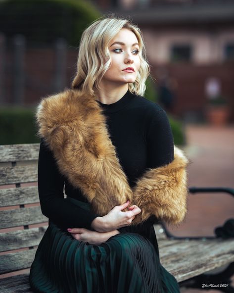 A faux fur stole really takes a simple outfit to a whole new level. What makes this even better, is that the stole is under $15! Fur Stole Outfit, Pleated Skirt Outfit, Faux Fur Stole, Over Coat, Fur Stole, Simple Outfit, Fur Scarf, Skirt Outfit, Repurpose