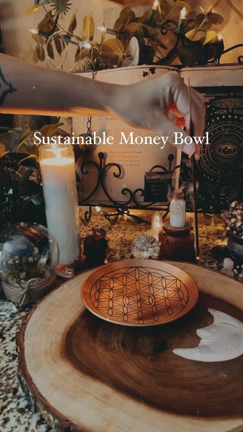 mariathearcane on Instagram: 💵Do you make money bowls or have a money altar? If so what do you add to yours? … #witch #witchy #witches #witchcraft #witchesofinstagram… Money Bowl Witchcraft, Money Altar, Money Bowl, Higher Vibration, Feng Shui Wealth, Feng Shui Principles, Attracting Abundance, Offering Bowls, Autumn Vibes