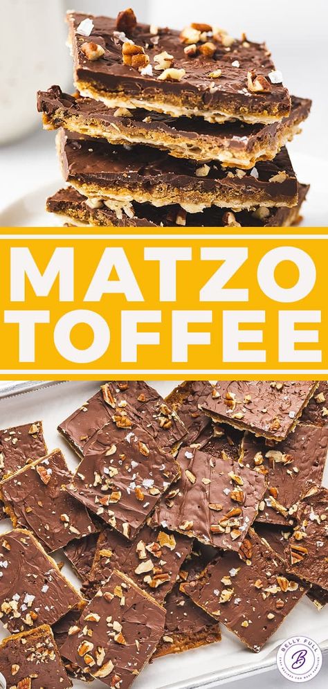 Matzo Toffee Recipe, Matza Cracker Recipe, Matzoh Cracker Recipes, Recipes With Matzo Crackers, Matzo Dessert Recipes, Matzo Cracker Toffee, Kosher For Passover Desserts, Matzah Cracker Dessert, Matzoh Toffee