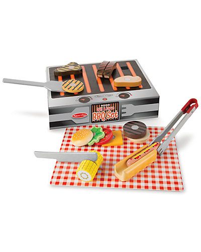 Rue La La — Melissa & Doug Grill & Serve BBQ Set Food On The Grill, Play Food Set, Wooden Food, Bbq Set, How To Make Sandwich, Melissa And Doug, Stationary School, Melissa & Doug, Corrugated Box