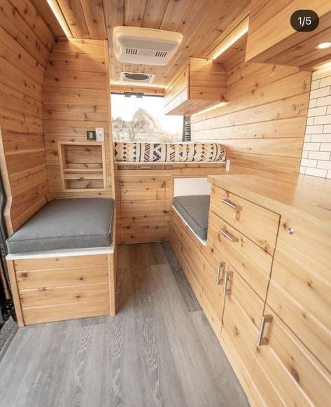 Promaster Camper Van, Boho Camper, Glamper Camper, Cedar Paneling, Roof Fan, Smart House, Van Conversion Interior, Ram Promaster, Cubby Storage