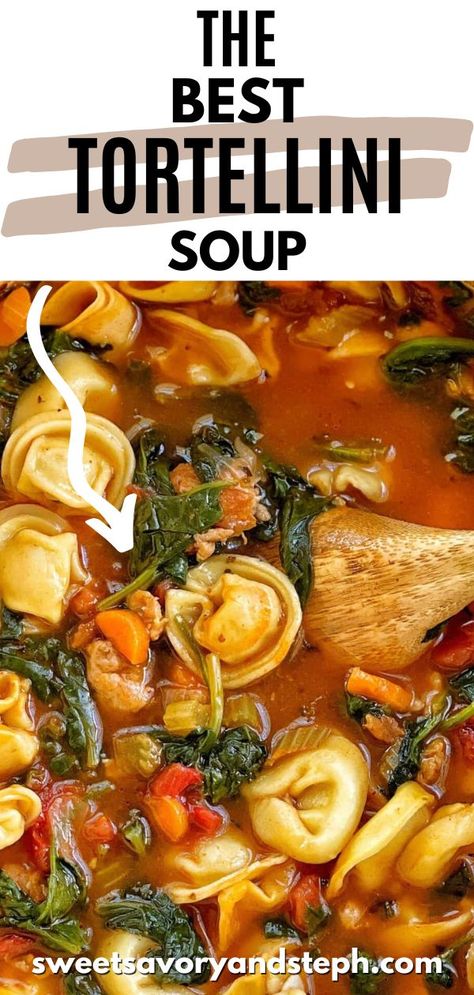 Tortellini And Spinach Soup Recipes, Chicken Vegetable Tortellini Soup, Tortellini Soup Chicken Broth, Tortellini Florentine Soup, Healthy Tortellini Recipes Soups, Trader Joe’s Tortellini Soup, Low Calorie Tortellini Soup, Spicy Chicken Tortellini Soup, Totillinie Soup