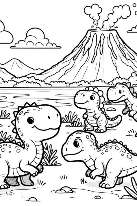 Free Printable Animal Coloring Pages Dinosaurus Coloring Pages, Cute Dino Coloring Pages, Dino Coloring Pages, Colouring For Kids, Coloring Pages Animals, Animal Colouring, Colouring Pages For Kids, Coloring Animals, Fun Coloring Pages