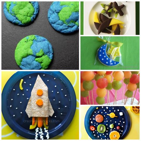 Space Themed Party Food #healthy #birthday party #menu #earth Space Party Food, Vbs Snacks, Hope Crafts, Space Themed Party, Birthday Party Menu, Planet Party, Galaxy Birthday, Rocket Party, Alien Party