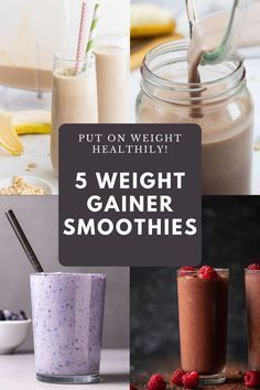 High Calorie Protein Shakes, High Calorie Shakes, Gainer Shake, Weight Gainer Shakes, Protien Smoothies Recipes, Gain Weight Smoothie, Weight Gain Shakes, High Calorie Smoothies, Smoothies And Shakes