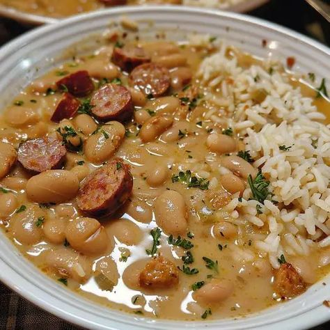 The Ultimate Guide to White Beans and Sausage Bowl White Beans And Sausage, Sausage Bowl, Bean And Sausage Soup, Beans And Sausage, Rustic Recipes, Sausage Soup, Cooking White Rice, Comfort Dishes, Easy Delicious Recipes