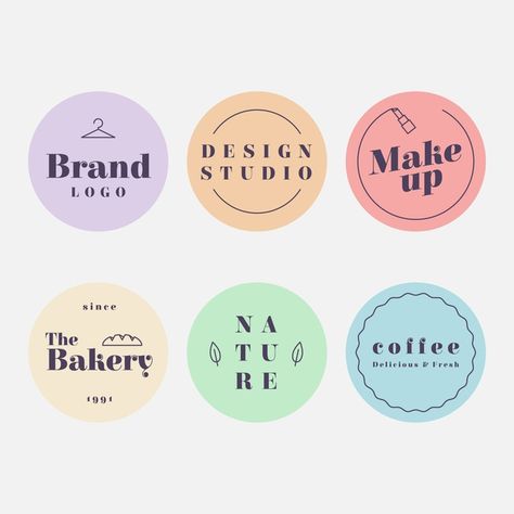 Minimal logo collection with pastel colo... | Free Vector #Freepik #freevector #freelogo #freebusiness #freevintage #freeretro Bakery Logo, Bakery Logo Design, Design Grafico, Fashion Logo Design, S Logo, Logo Collection, Minimal Logo, Fashion Logo, 로고 디자인