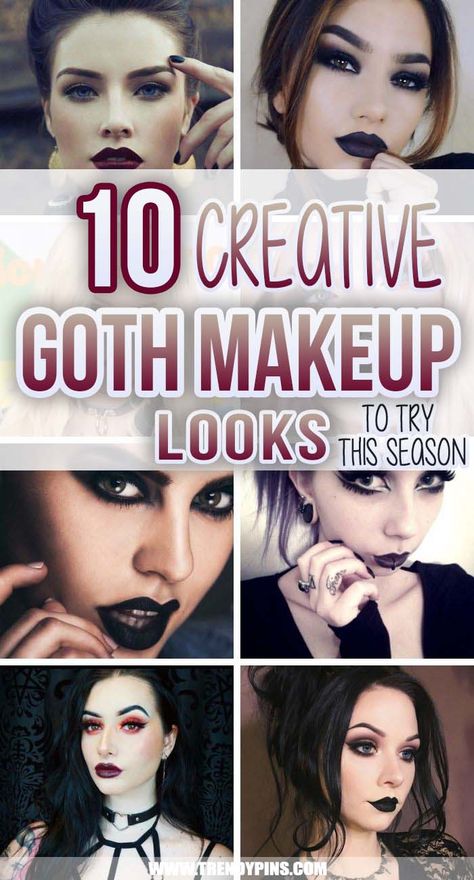 Halloween Goth Makeup Ideas, Dark Black Makeup Looks, Vampire Makeup Eyes, Goth Makeup For Brown Eyes, Goth Wedding Makeup Looks, Dramatic Dark Makeup, Dark And Moody Makeup, Natural Witchy Makeup, Gothic Makeup Ideas Simple