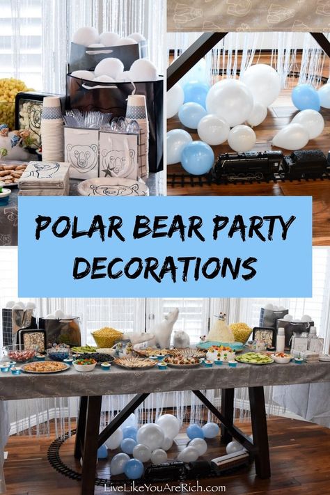 Polar Bear Theme Party, Bear Party Decorations, Bear Themed Birthday Party, Bear Themed Party, Polar Bear Party, Polar Bear Theme, Snow Sledding, Friend Party, After Christmas Sales