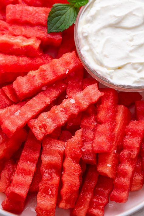 Watermelon Fries (Viral Recipe) - Eating Bird Food Watermelon Fries, Summertime Snacks, Eating Bird Food, Yogurt Dip, Kid Food, Salty Snacks, Healthy Snacks Easy, Bird Food, Healthy Ideas