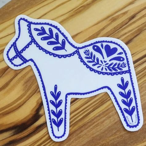 Scandinavian Horse Folk Art, Swedish Horse Tattoo, Swedish Dala Horse Tattoo, Dala Horse Tattoo, Sweden Illustration, Scandinavian Folk Art Swedish Style, Dala Horse Pattern, Sweden Tattoo, Scandinavian Horse