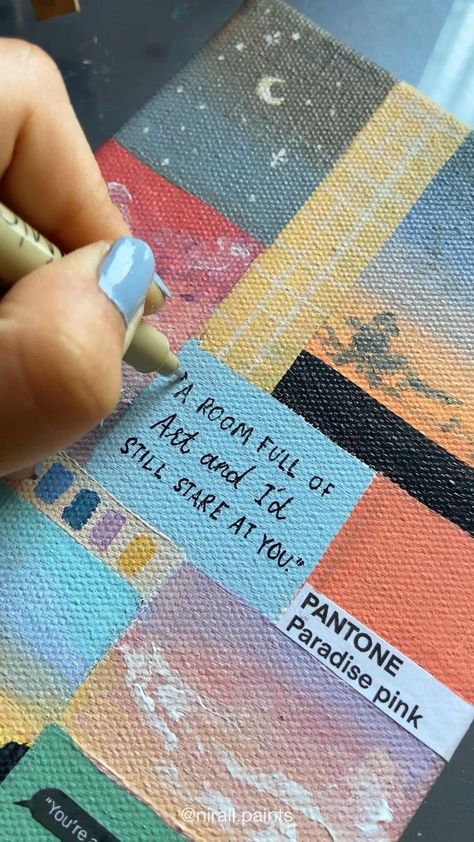 Paintings With A Message, Different Things To Paint On, Paintings Based On Songs, Tiny Canvas Art Aesthetic, Asethic Canvas Painting Ideas, Diy Gifts Painting, Painting Ideas On Canvas Gift, 6 By 6 Canvas Painting, Mini Canvas Quote Paintings