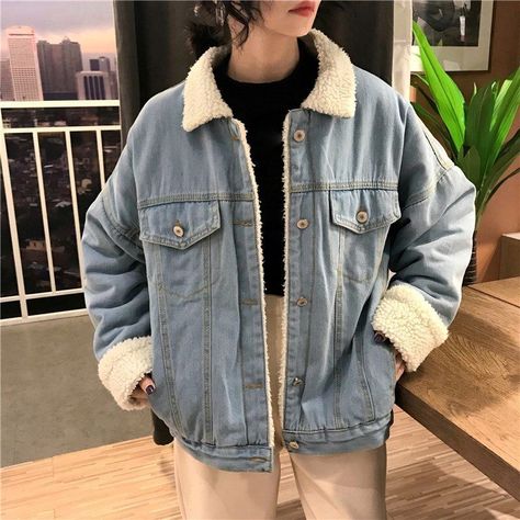 [Ad] 45 Most Popular Denim Jacket Outfit Women Tricks To Check Out This Season #denimjacketoutfitwomen Jean Jacket Reference, Loose Denim Jacket Outfit, Fluffy Jean Jacket Outfit, Jeans Jacket With Fur, Lined Jean Jacket Outfit, Wool Denim Jacket Outfit, Jean Sherpa Jacket Outfit Women, Blue Jean Jacket Outfits Winter, Denim Jacket Outfit Women's Winter