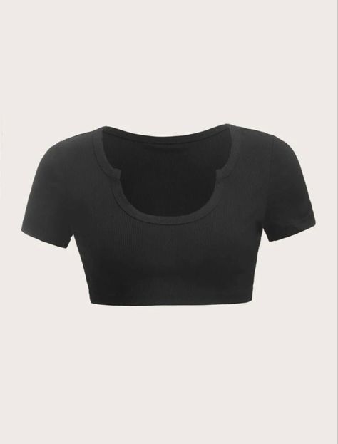 Black Crop Top, Ribbed Crop Top, Cute Crop Tops, Black Crop, Women Tops, Black Casual, See It, Womens Tees, Top Shirt