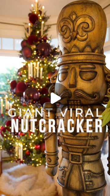 Rub And Buff Nutcracker, Diy Giant Outdoor Nutcracker, How To Make A Giant Nutcracker, Diy Nutcracker Soldier Outdoor Wood, 6ft Nutcracker Diy, Large Outdoor Nutcracker, Christmas Diy Nutcracker, Repainting Nutcrackers, Gold Nutcracker Diy