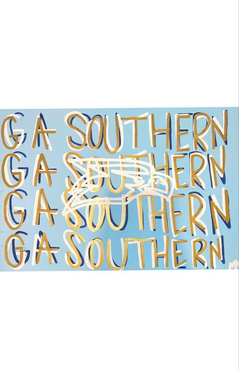 Georgia Southern Painting, College Room Paintings, Georgia Southern University Dorm, Dorm Paintings Canvas, College Dorm Paintings, College Painting Canvases, College Paintings, Dorm 2023, Dorm Room Canvas