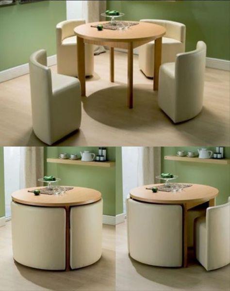 Space Saving Table, Folding Furniture, Small Homes, Smart Furniture, Space Saving Furniture, Design Case, Furniture For Small Spaces, Dining Table Chairs, Home Decor Furniture