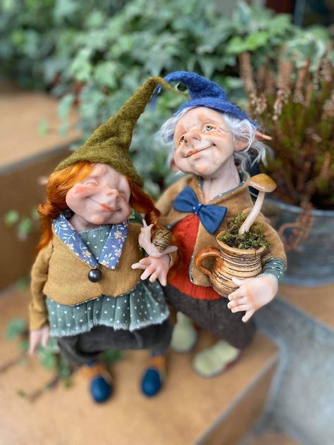 Elf Gnome Elves, Elf Sculpture, Christmas Elf Doll Target, Fairies Elves Polymer Clay, Elf Sculptures & Statues, Kaunas Lithuania, Elf Me, Elf Doll, Doll Home