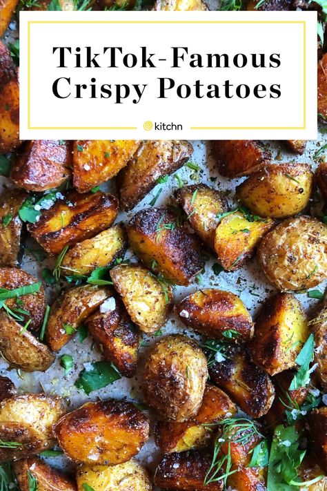 Tiktok Potatoes, Potatoes Ideas, Sides Potatoes, Decoupage Lampshade, Potatoes Dishes, Crispy Roasted Potatoes, Crispy Roast Potatoes, Potatoes Roasted, Potatoes In Oven