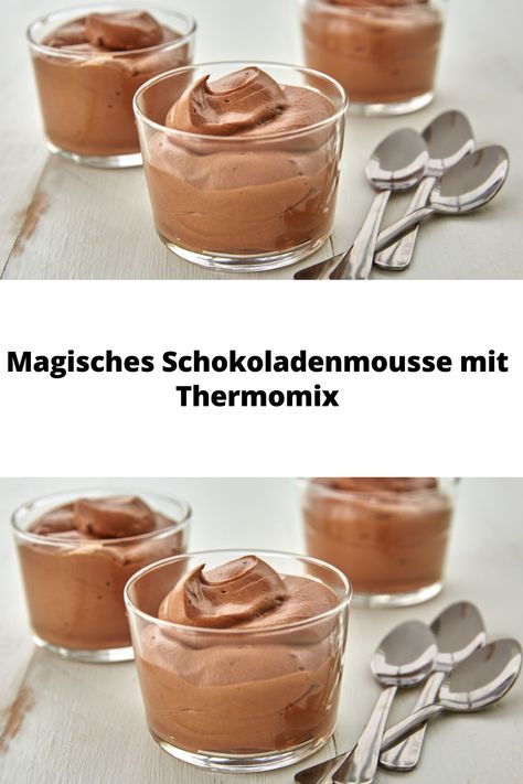 Magisches Schokoladenmousse mit Thermomix Zucchini Ravioli, Magic Chocolate, Dessert Thermomix, Thermomix Desserts, Cooking Chef, Chocolate Mousse, Low Carb, Food And Drink, Chef