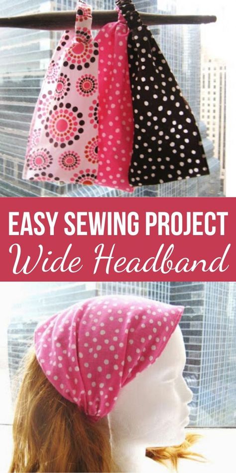 Fabric Headband (Free Sewing Pattern) - Sew Crafty Me Diy Wide Headband How To Make, Headwrap Sewing Pattern, Sew Hair Bandana, Headcovering Sewing Pattern, Headscarf Sewing Pattern, Headbands To Sew, Headcovering Pattern Free, Headband Pattern Sewing, Head Band Diy