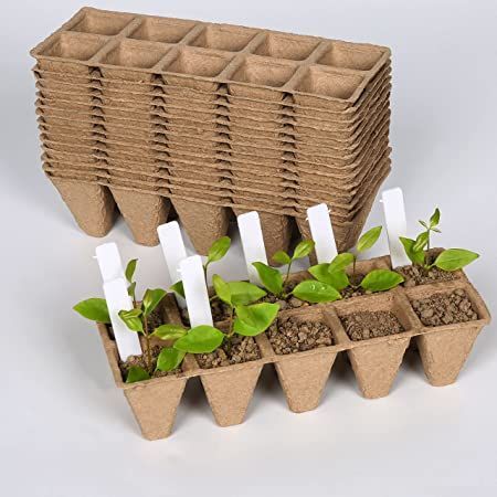 Peat Pots, Seed Starters, Seed Starter Kit, Seedling Pots, Seed Pots, Seed Kit, Greenhouse Plants, Seed Starter, Plant Labels