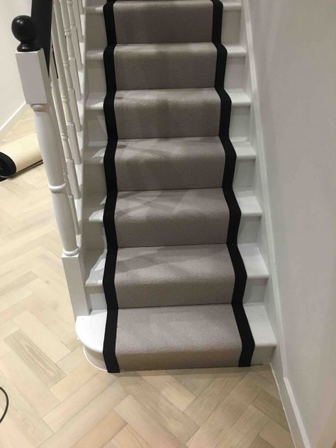 #London #SE19 #Completed #stairs. #Job_completed. #Customer #happy.
#We_do_what_is_right_not_what_is_easy Stairs Diy Renovation, Room Decor Bedroom Rose Gold, Carpet Stair Runner, Staircase Carpet Runner, House Renovation Design, Carpet Staircase, Gray Stairs, Black Stairs, House Staircase