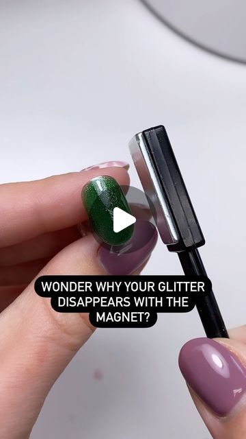 Sofía Wood | Nail Artist & Instructor on Instagram: "Does your glitter disappear when you do cateye?⬇️ . CATEYE PART 1: ANGLES ✨ . The first time I tried cateye I thought my magnet was broken. 😂 It wasn’t until I watched some videos & played around with the angles that I understood what was going on! Some things to keep in mind: . 1. If you face the magnet TOWARD or PERPENDICULAR to the nail, it will push the glitter DOWN. . 2. If you make the magnet FLAT or PARALLEL with the nail using the SIDE and slightly rotate up at 45 degrees, you will push the glitter UP. . 3. It IS possible to rotate too much or not enough. Play around with the angles and see what works for you. 🥰 . Like & drop any questions or tutorial requests you have in the comments!♥️" Magnetic Glitter Nails, Turkey Nails, Wood Nails, Nail It, Magnetic Nails, Things To Keep In Mind, Halloween Nail Art, Not Enough, Nail Artist