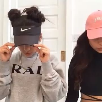 pinterest: @xpiink ♚ Siangie Twins Outfits, Hats Hairstyles, Siangie Twins, Google Google, Visor Hairstyles, Search Google, Space Buns, Twin Outfits, Bestie Goals