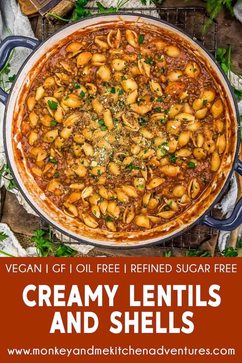 Creamy Lentil Recipes, Easy Vegan Lentil Recipes, Vegan Rice Dinner, Simple Lentil Recipes, Lentil Recipes Vegan, No Meat Dinners, Creamy Lentils, Vegan Lentil Recipes, Monkey And Me Kitchen Adventures