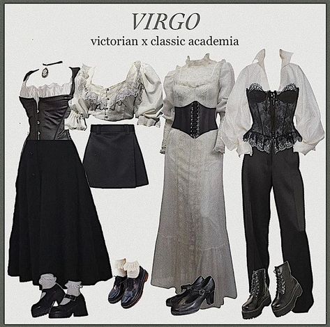 Outfit Niche, Virgo Outfits, Goth Academia, Goth Dark Academia, Academia Aesthetic Outfit, Dark Academia Outfit, Dark Academia Fashion, Academia Fashion, Outfit Layout