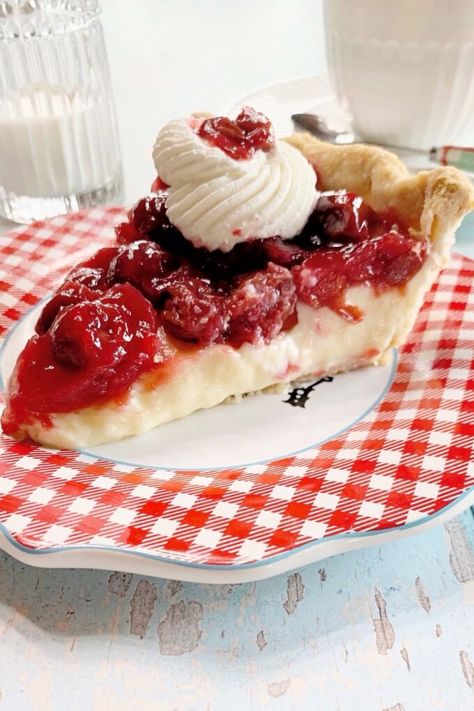 Cherry Vanilla Cream Pie - My Country Table Pie, Vanilla Cream Pie, Vanilla Pie, My Country Table, Cream Pie Filling, Cherry Topping, Cherry Vanilla, Country Table, Holiday Recipes Christmas