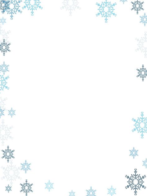 Winter Border Frame, Winter Border, Christmas Boarders, Winter Template, Png Tattoo, Clipart Borders, Free Printable Clip Art, Snowflake Border, Writing Paper Template