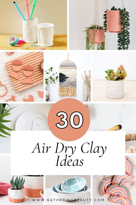 30 Air Dry Clay Ideas — Gathering Beauty Clay Candle Holders Diy, Dry Clay Ideas, Air Dry Clay Ideas, Clay Gift Tags, Clay Christmas Decorations, Clay Candle, Diy Air Dry Clay, Air Dry Clay Projects, Clay Planters