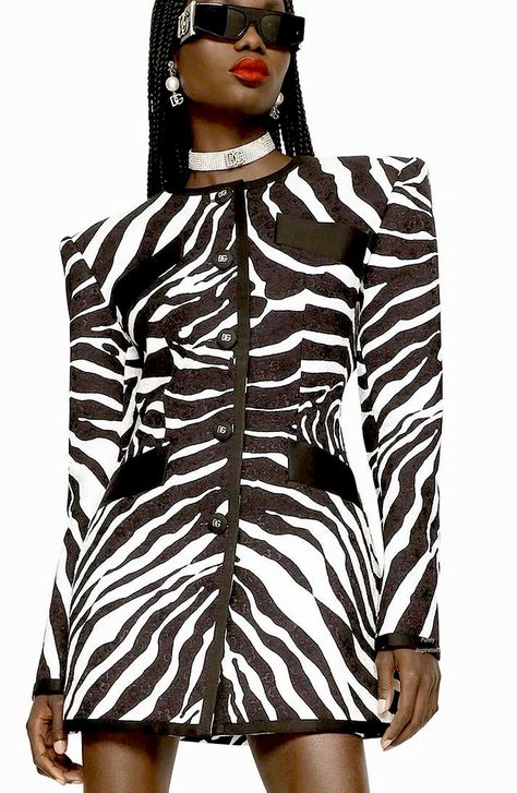 Dolce and Gabbana zebra print Fierce Animals, Cotton Jersey Dress, Black Parade, Baby Dress Design, Zebra Dress, Animal Print Fashion, Zebra Print, Couture Fashion, Pretty Dresses