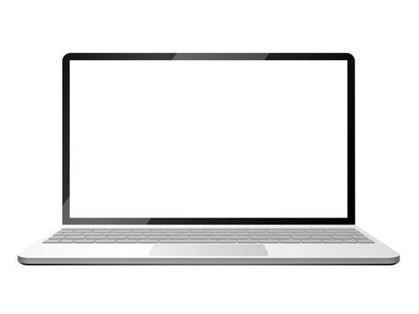 Laptop computer isolated on a white background with a blank screen. Laptop Vector, 2048x1152 Wallpapers, Wattpad Cover Template, Background Landscape, Blank Screen, Blank Background, Vector Character Design, Wattpad Cover, Powerpoint Background