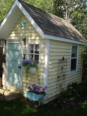 Yellow Shed, Build Your Own Shed, Wendy House, Build A Playhouse, Yellow House, Backyard Sheds, Backyard Shed, Potting Sheds, She Sheds