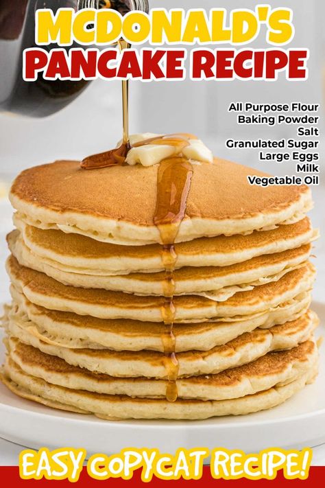 Copycat Mcdonalds Pancakes, I Hop Pancakes Copycat, Copycat Mcdonald’s Pancake, Mcdonald Pancake Recipe, Ihop Copycat Pancakes, Mcdonald’s Hotcakes Recipe, Easy Pancake Recipe Easy Pancake Recipe 3 Ingredients, Best Homemade Pancakes Fluffy, Mcdonald’s Pancakes