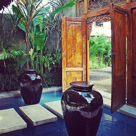 Bali Door, Indonesian Decor, Bali Landscape, Teak Door, Landscape Design Architecture, Bali Architecture, Bali Style Home, Bali Decor, Bali Garden