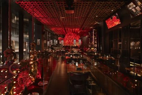 Tattu Restaurant and Bar - Contemporary Chinese Cuisine Chinese Fine Dining Restaurant, Bar Design Restaurant Lounge, Traditional Chinese Restaurant, Modern Chinese Restaurant, Chinese Restaurants, Chinese Interior, Warehouse Design, Design Restaurant, Story Art