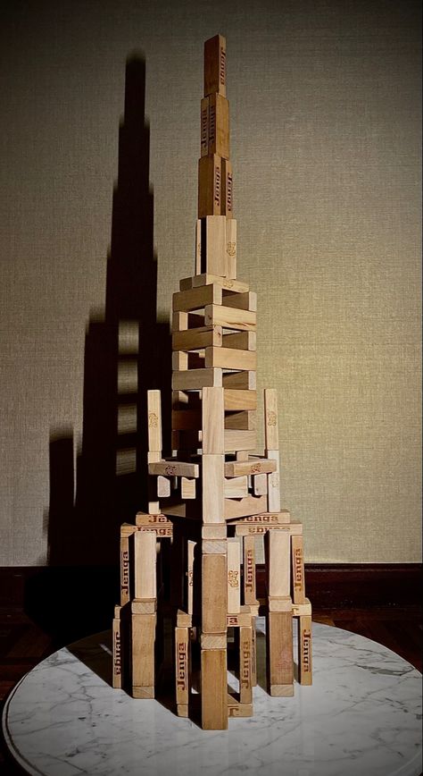 Jenga Tower, Jenga Blocks, Stained Glass Crafts, Weird Things, Glass Crafts, Party Games, Skyscraper, Stained Glass, Tower