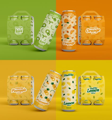 Juice Can Packaging | Behance Fruit Juice Packaging, Can Packaging, Canned Juice, Soda Drink, Drinks Packaging Design, Juice Packaging, Drinks Brands, Food Branding, Packaging Product