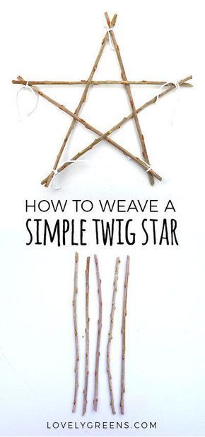 How to make a natural twig star using pieces of sticks and string. This simple and festive nature craft is quick and easy enough for kids to do Nature Crafts For Kids, Natural Christmas Ornaments, Twig Stars, Diy Christmas Star, Twig Crafts, Christmas Simple, Twig Art, Kids Christmas Ornaments, Christmas Decorations For Kids