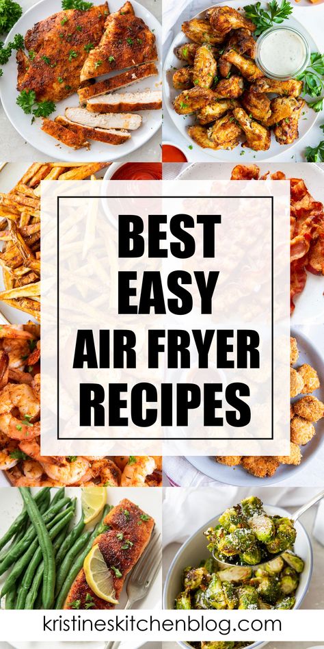 The Best Air Fryer Recipes for easy, delicious meals! Air fryer chicken recipes, easy air fryer dinners, healthy air fryer vegetables, appetizers, side dishes, and more! These easy air fryer recipes are perfect for beginners to air frying. Meals Air Fryer, Air Fryer Recipes Uk, Best Air Fryer Recipes, Keto Air Fryer Recipes, New Air Fryer Recipes, Air Fryer Recipes Snacks, Keto Air Fryer, Best Air Fryer, Air Fried Food