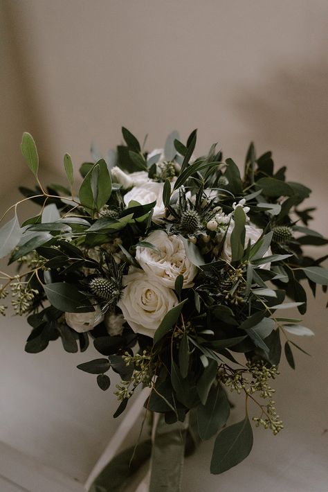 White Thistle, Kate Martin, Emerald Green Bridesmaid Dresses, Middleton Lodge, Green Wedding Bouquet, Bouquet Roses, Winter Wedding Bouquet, Emerald Green Weddings, Green Bouquet