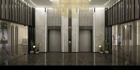 Luxury Lift Lobby, Lift Entrance Design, Apartment Lift Lobby Design, Lift Front Wall Design, Lift Wall Cladding Design, Lift Cladding, Alternative Apartment, Apartment Entrance Lobby, Apartment Lobby Design